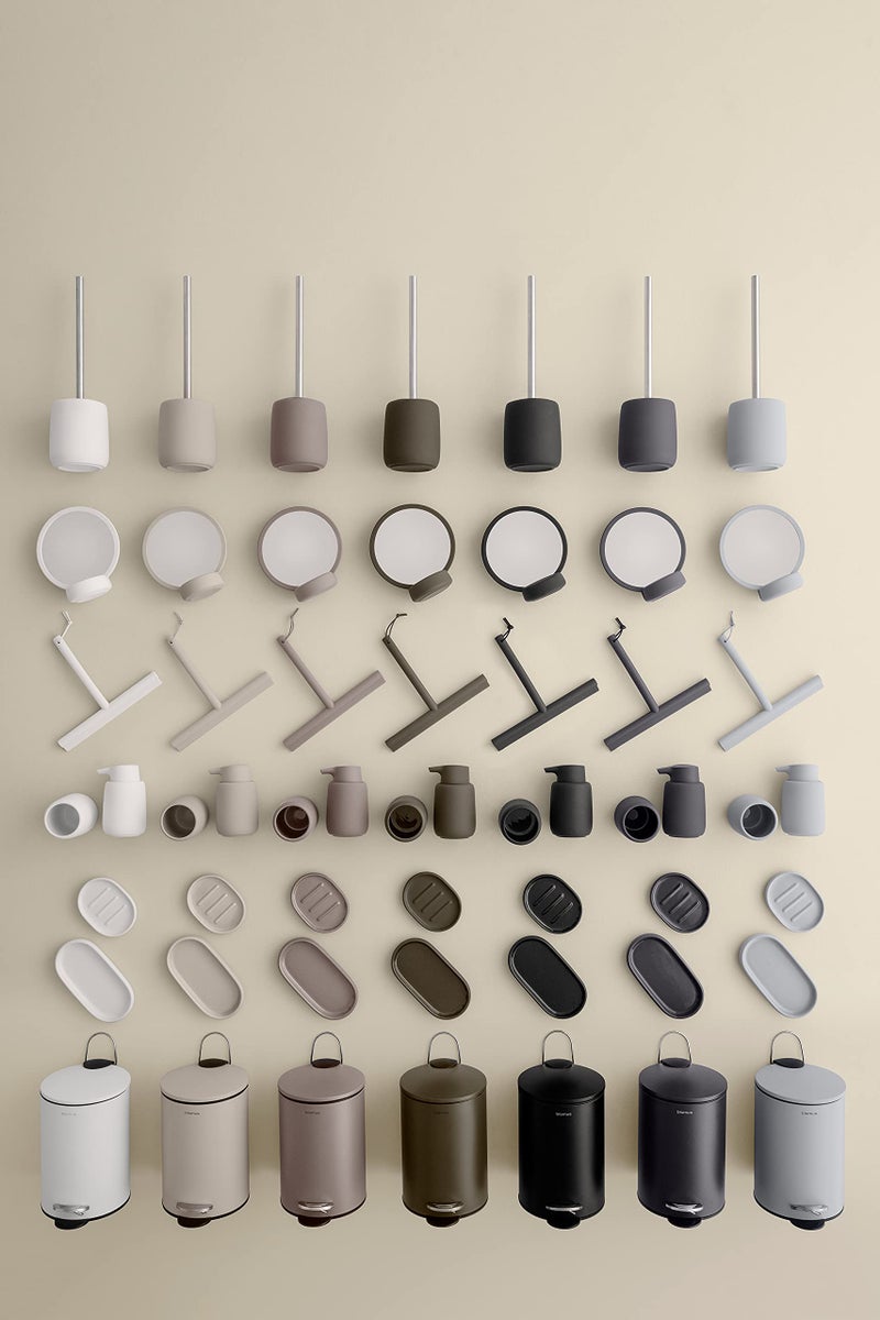 blomus Sono Soap Dispenser 250 ml Ceramic Hand Soap Dispenser in Dark Grey Diameter 8 x 14 H cm Colour Magnet Liquid Soap Dispenser with Pump Head - Image 3